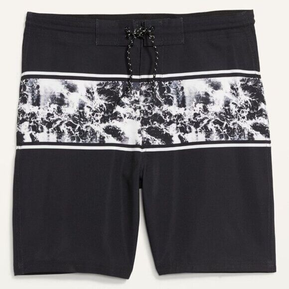 Old Navy Men's  Quick Dry‎ 7.5" Built-In Flex Board Shorts Size 54 Beach Black - Picture 1 of 5